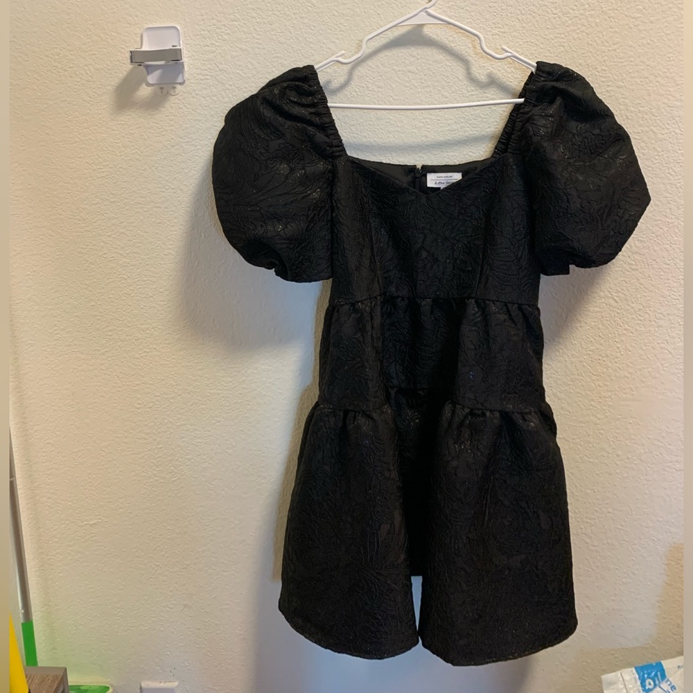 &Other Stories puff sleeve black dress
